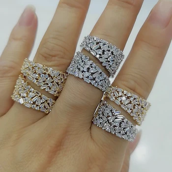 

GODKI Luxury Corssover Chic Bold Statement Rings with Zirconia Stones 2020 Women Engagement Party Jewelry High Quality