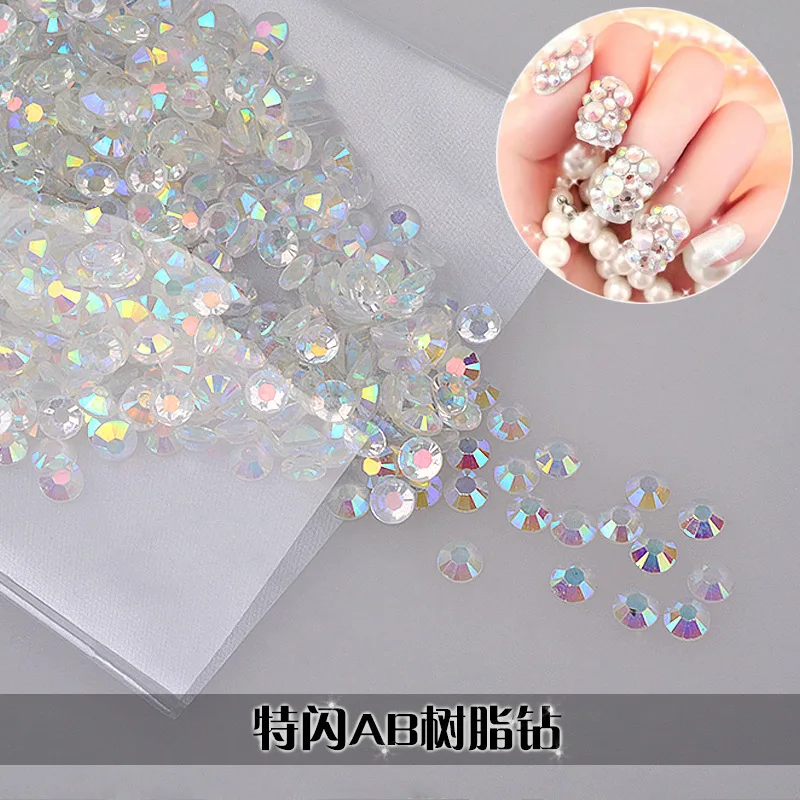 Resin AB Transparent Rhinestones Glass Nails Strass Diamonds Stone Nail Art Deco Accessories parts design a manicure | Красота и