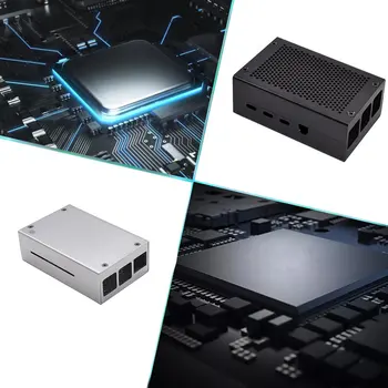 

For Raspberry Pi 4 Model B+ Aluminum Case Protective Shell Metal Enclosure Silver Black Case For Raspberry Pi