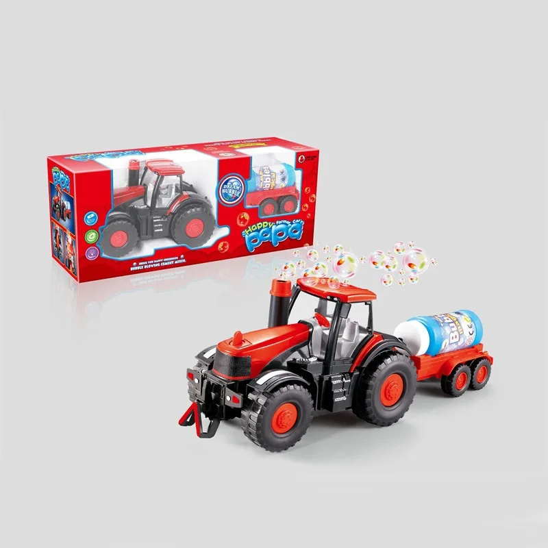 

Children Electric Light Music Bubble Farmer Car Fully Automatic Blowing Bubble Machine Tractor Freight Truck Car Model