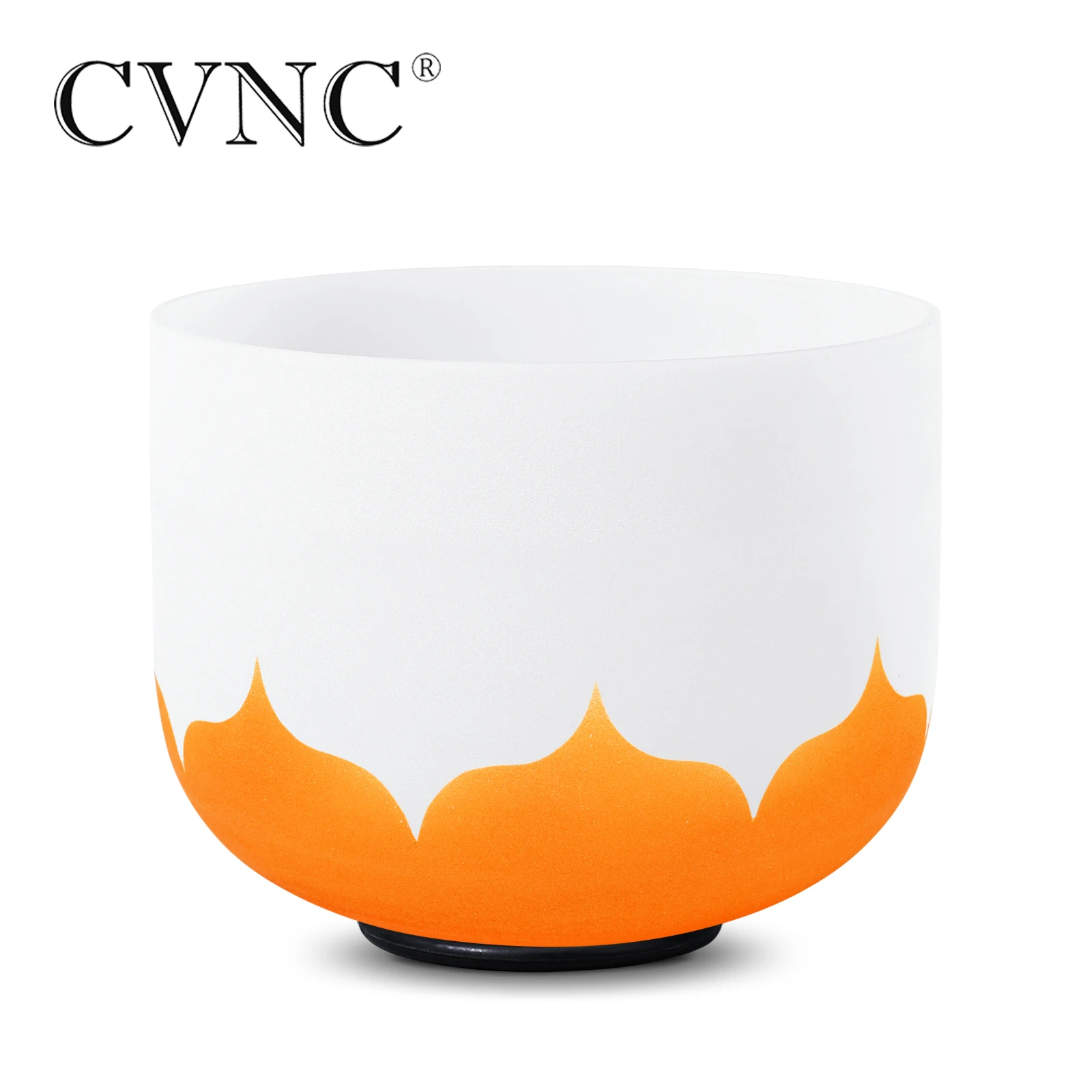 

CVNC 8/10/12" Note D Navel Chakra Frosted Quartz Crystal Singing Bowl with Lotus pattern