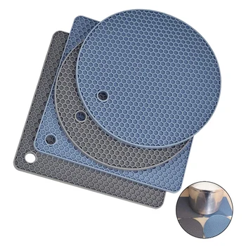 

Silicone Pot Holders, Heat-Resistant Mats for Hot Pan,Tables,Countertops,Spoon Rest (2 Squared Mats+2 Round Mats)