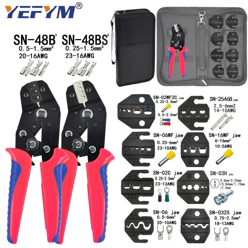 Crimping pliers, SN-48B, SN series crimping tool kit 2.8 4.8 6.3 VH3.96 /pipe/insulated terminal mini pliers, 8 types of jaws
