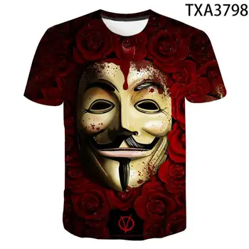 

Hacker Mask 3D Print Tshirt Men Women Children Summer Short Sleeve Casual T-shirt Funny Boy Girl Kids Tops Cool Streetwear Tees