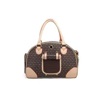Pu Leather Small Cat Dog Carrier Bag Outdoor Travel Carry Tote Foldable Shopping Bag Portable Pet Dog Handbag 1