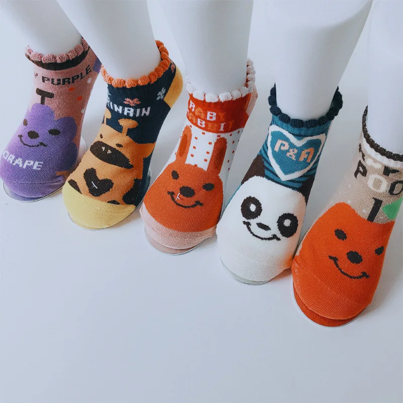 

CHILDREN'S Socks Pure Cotton Spring And Autumn No-show Socks Cartoon Socks Women's Cute South Korea Stereo Animal Summer Girls B