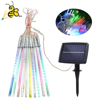 

Solar Meteor Shower Rain Lights 10 Tube 360 LEDs Outdoor Christmas String light Waterproof Decoration Lighting for Wedding Party