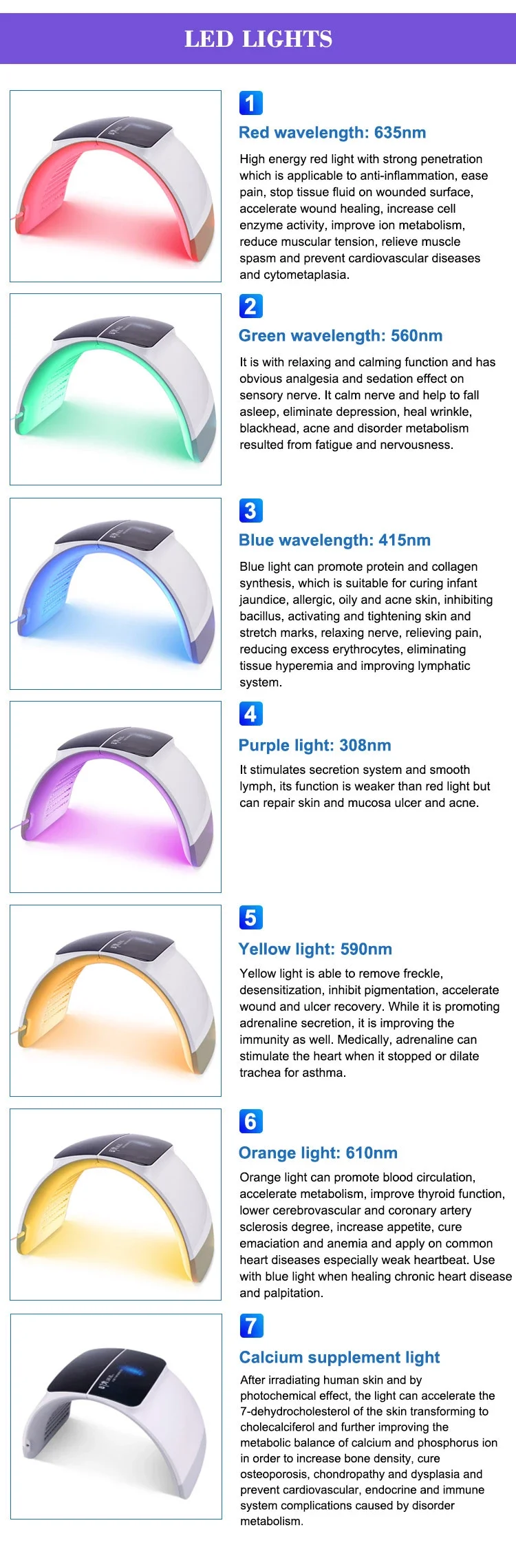 Terapia de Luz Facial para o Rejuvenescimento da Pele Cores Fóton Máscara Acne Remoção Lâmpada Spa 7 Pdt Led 3 Depiladores