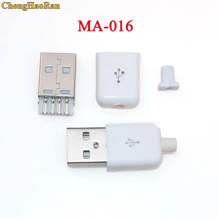 MA-016 ChengHaoRan 100 набор типа A Мужской Женский USB 4 контактный разъем пластиковая крышка type-A DIY наборы usb 2,0 jack - Цвет: MA-016