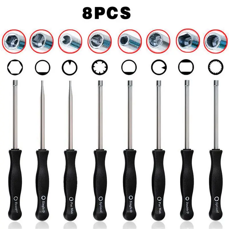 

New-8 pcs Screwdriver Carburetor Adjustment Tool Single D Double D Hexagon Hex Socket Kit Set
