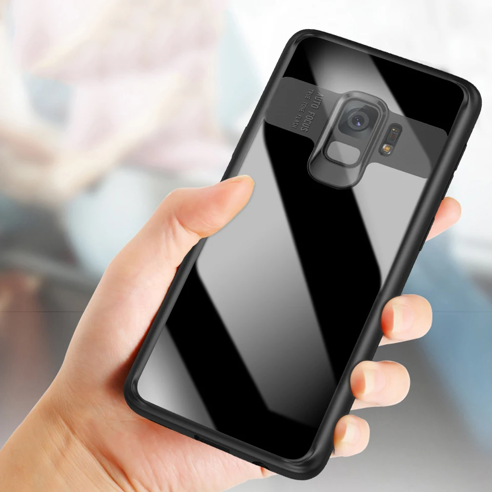 Amzboon Luxury Crystal Clear Soft Silicone Bumper+Hard Acrylic Phone Back Cover Case For Samsung Galaxy S8 S9 Plus Note 8 | Мобильные