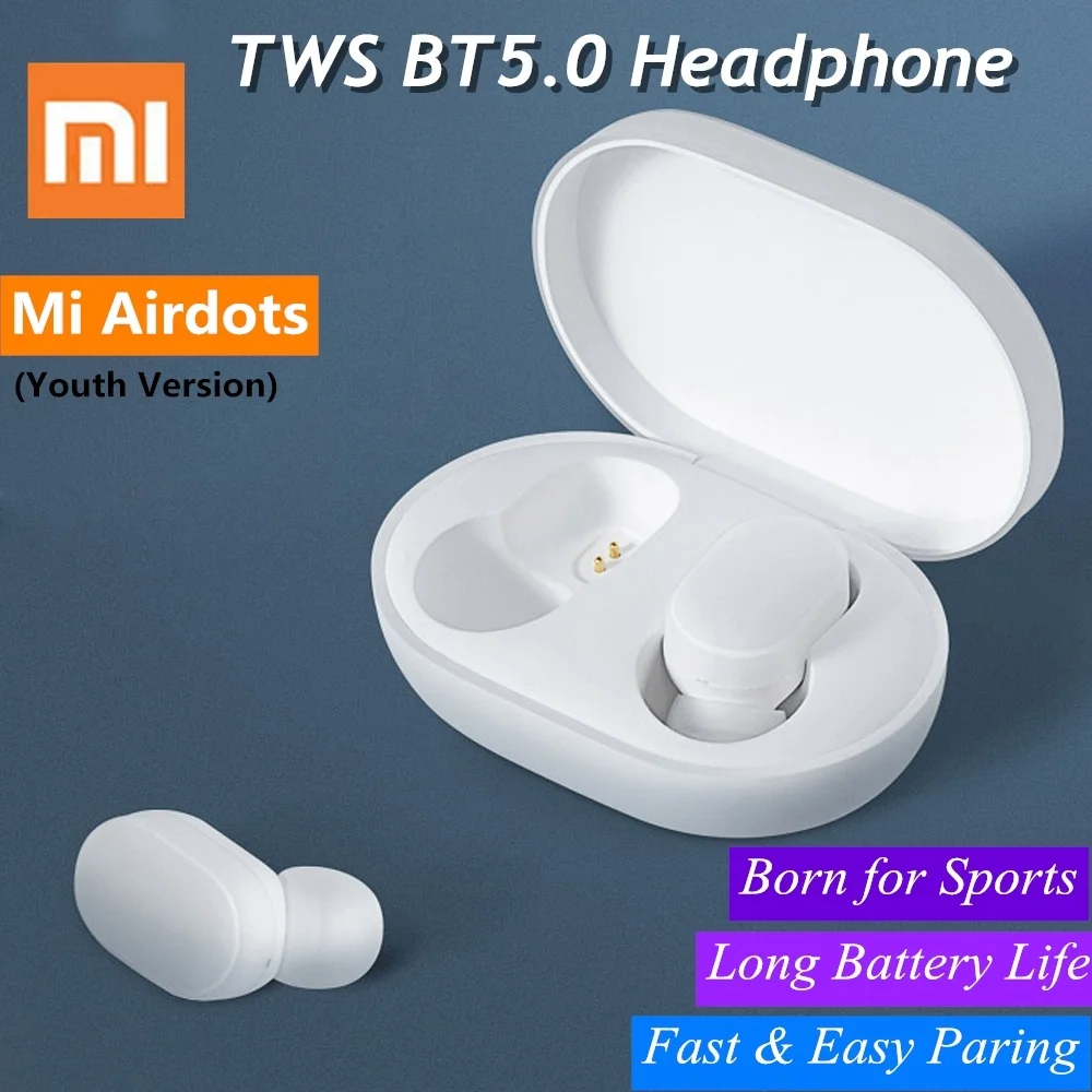 

Xiaomi Mi Earbuds Youth Version In-ear TWS bluetooth 5.0 Dual Mic Tap Control Wireless Stereo Earphone Noise Reduce Headphone