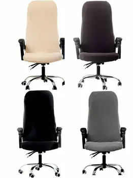 

Soft Stretch Spandex Chair Covers Solid Anti-dirty Computer Seat Chair Cover Removable Slipcovers For Office Seat Chairs Black