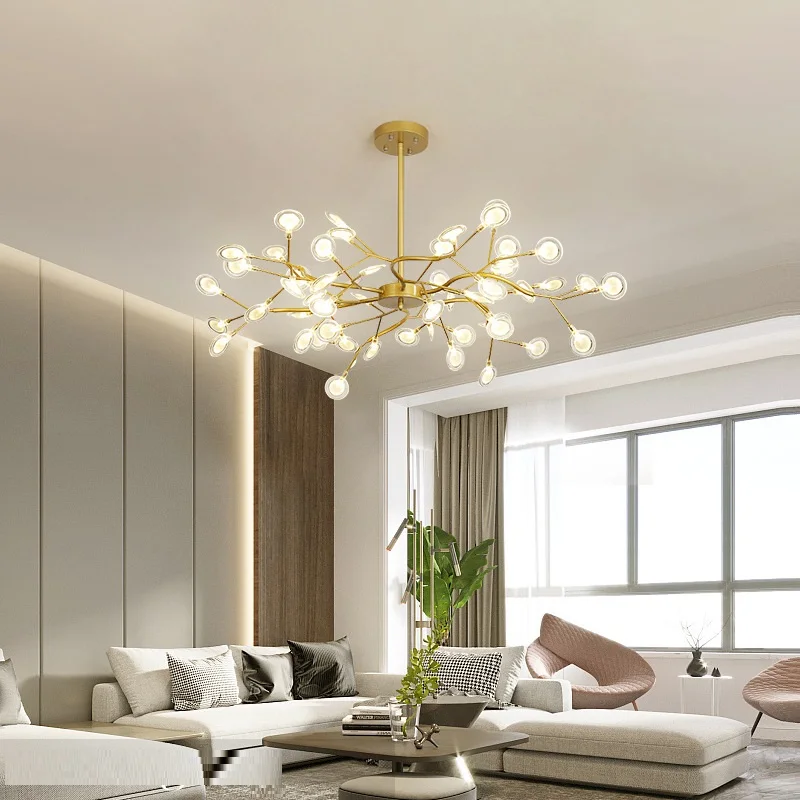 2020 Modern Firefly LED Chandelier Light Stylish Tree Branch Chandelier Lamp Decorative Firefly Ceiling Chandelies Hanging Light