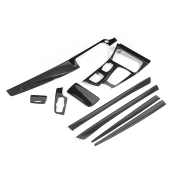 

9pcs Carbon Fiber Car Interior Decor Trim Kit Fit for 5 Series F10/F18 LCI 10-16 without Auto Start/Stop Button RHD NEW