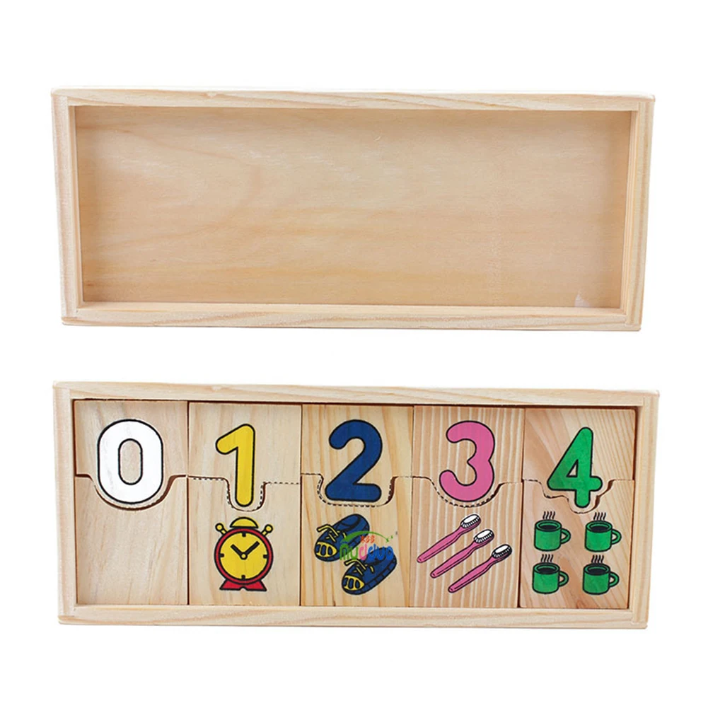  Educational Wooden Toys for Children Math Puzzle Kids Montessori Teaching Logarithmic Matching Plat - 4000314593590