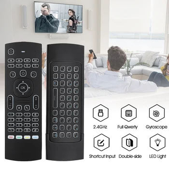 

KEBDIU MX3 Remote Control Voice Air Mouse keyboard backlight Russian English IR Learning keys for Android Smart TV Box PK G30