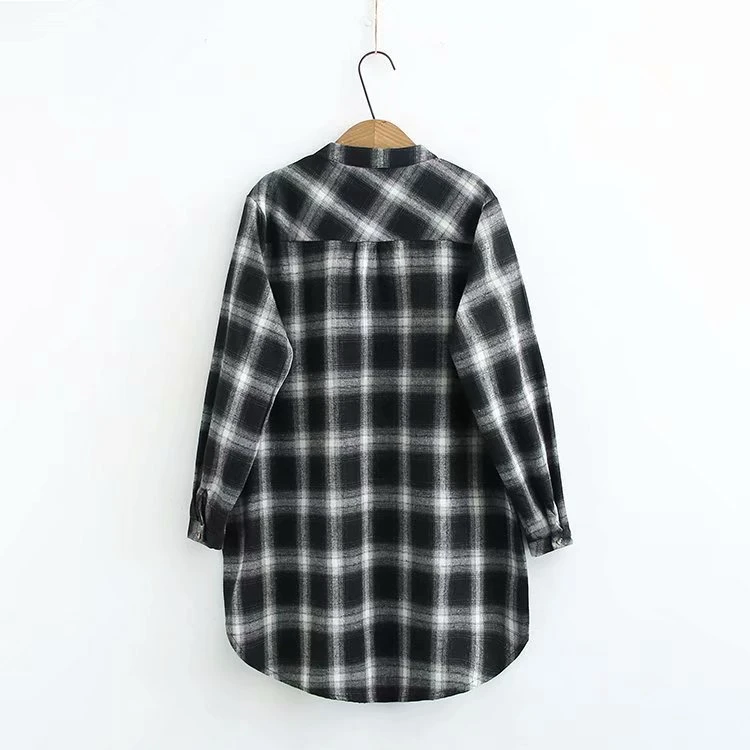 Женская блузка размера плюс XL-4XL, Клетчатая блуза с длинными рукавами, топы для офиса