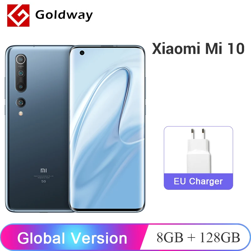 Глобальная версия Xiaomi Mi 10 8 Гб оперативной памяти 128 ГБ ROM мобильный телефон Mi10 5G