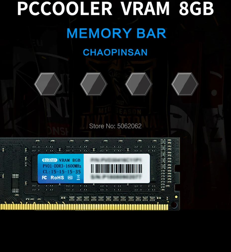 Pccooler 4 ГБ 8 ГБ ПК Оперативная память модуль DDR3 4G 8G 16GB(2x8 GB) 1600Mhz ECC PC3 12800 для настольного компьютера