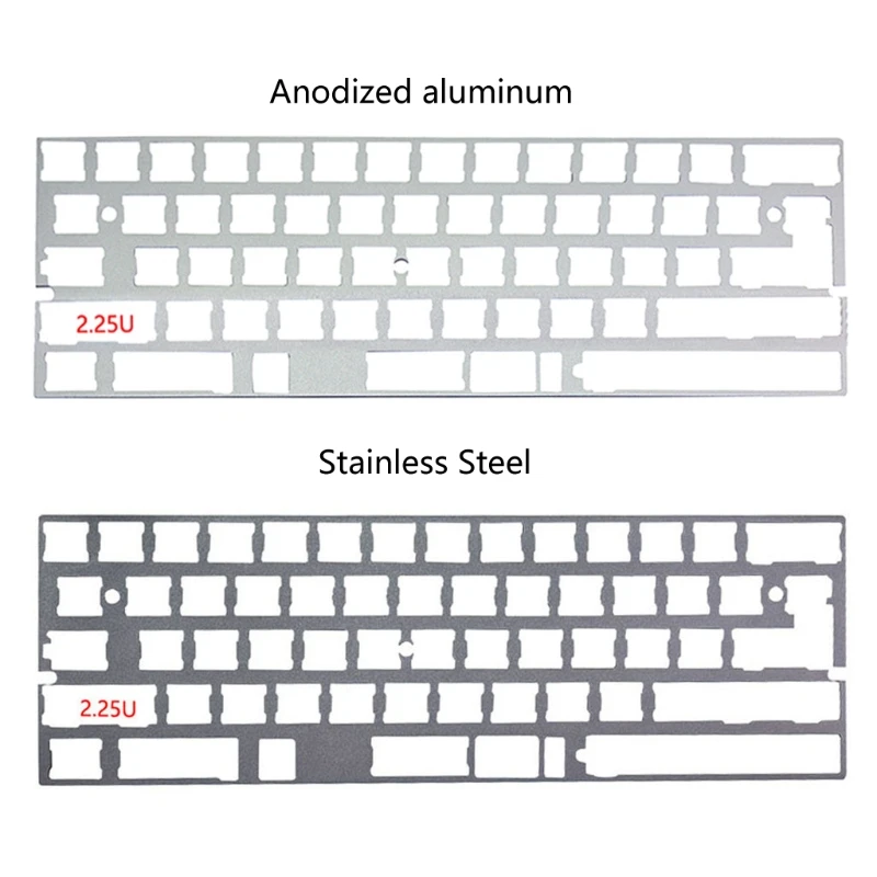 

1PC 2.25U Left Shift Aluminum Alloy Plate 60% DZ60 Plate for DIY Mechanical Keyboard Stainless Steel Plate GH60