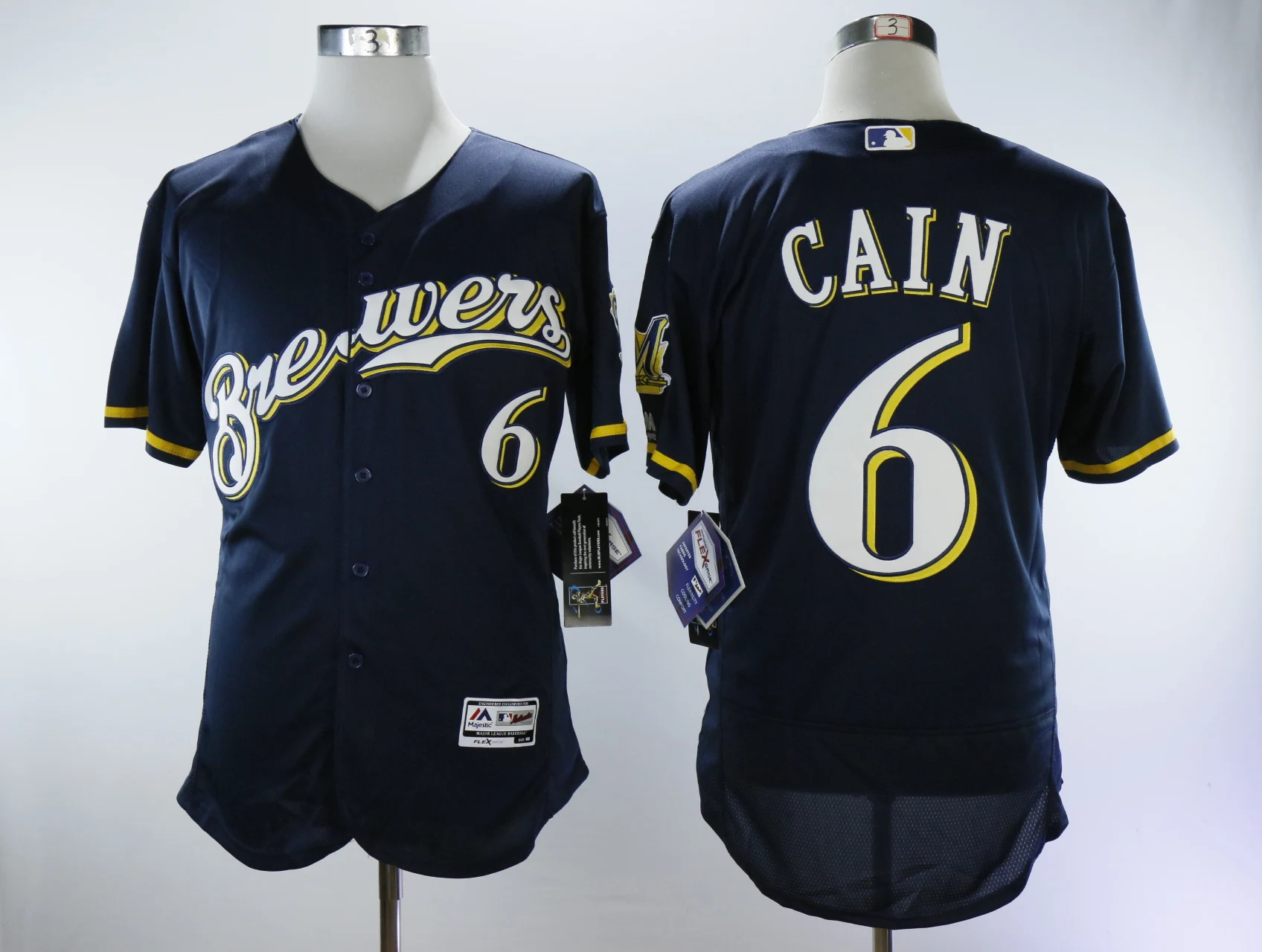 Бежевый Мужская майка Milwaukee Christian Yelich Lorenzo Cain Eric Thames Lorenzo Cain Ryan Braun FLEX& Cool Base - Цвет: Бежевый