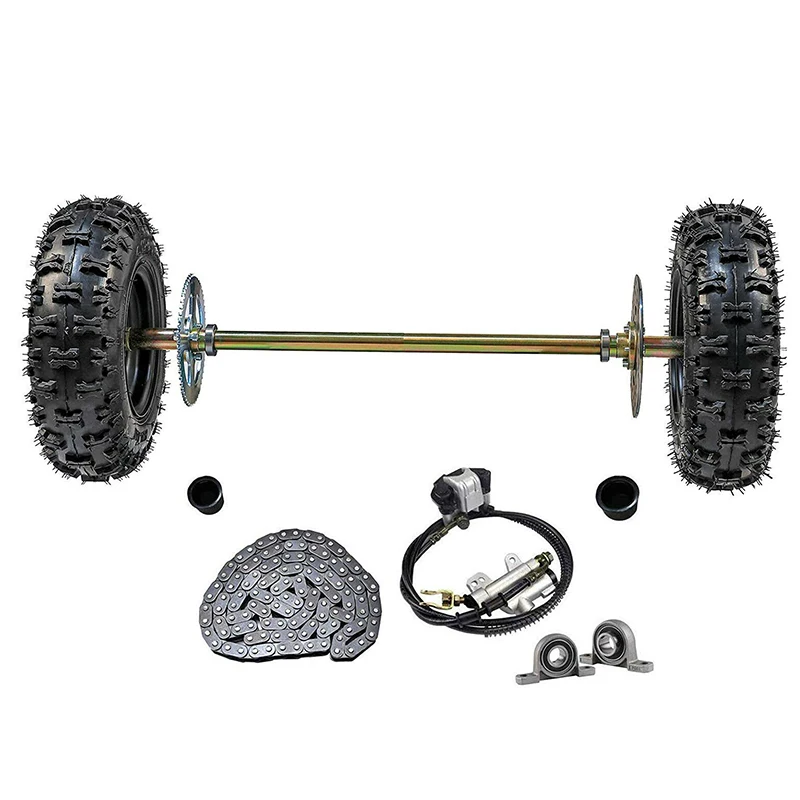 Go Kart Kit completo de eje trasero, cadena de cilindro de freno