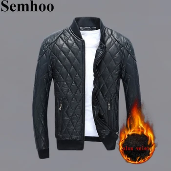 

Men's Leather Jacket Artificial Leather Casual Stand Collar Slim Solid Color Simple Plaid Baseball Jacket Plus Size Mens Fashion