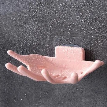 

Cute Claw Shape Soap Dish Punch-free Suction Cup Type Soap Drain Rack Wall Hanging Type Soap Dish For Bathroom