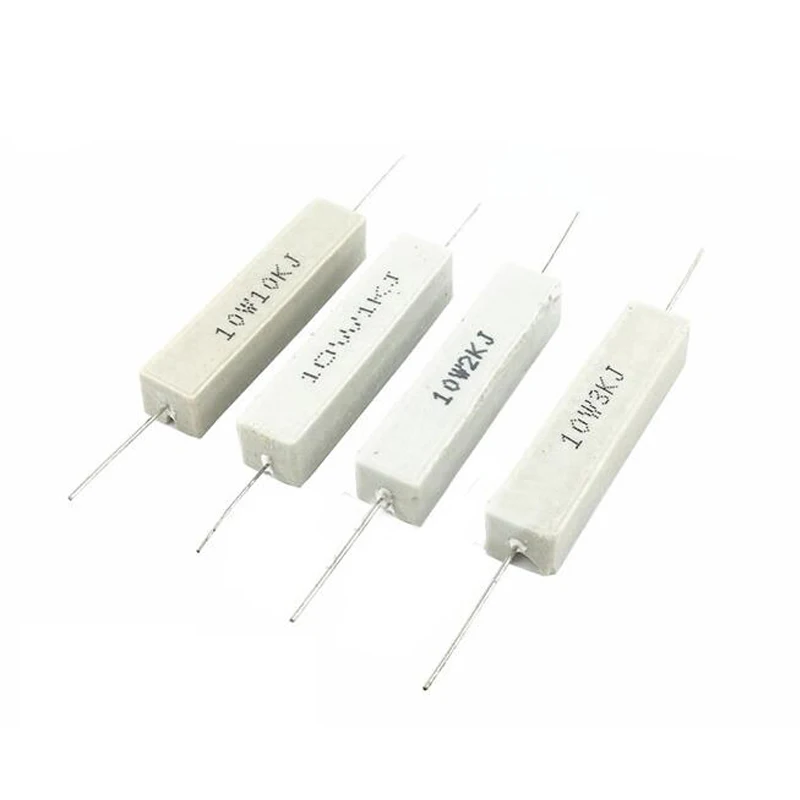 10pcs 5W 10W BPR56 ceramic resistors 0.1-10k ohm 0.33R 1R 10R 100R 0.22 0.33 1 10 100 1K 10K Cement resistence ohms cement resistor