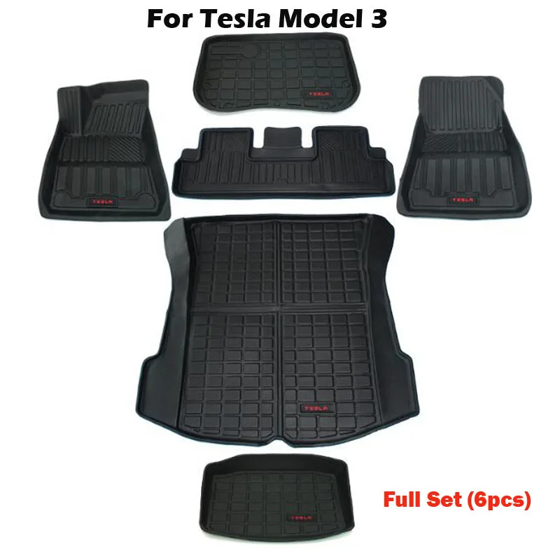 Автомобильный полный набор напольных ковриков для Tesla Model 3 TPE коврик багажника