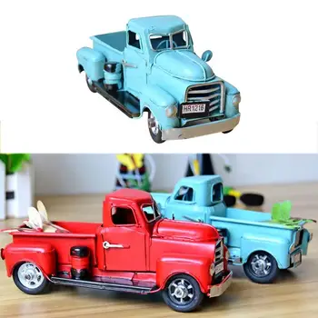 

Vintage Handmade Truck Toy Diecast Model Metal Version Pickup Tin Car Crafts Children Gift Metal Car Table Model Toys