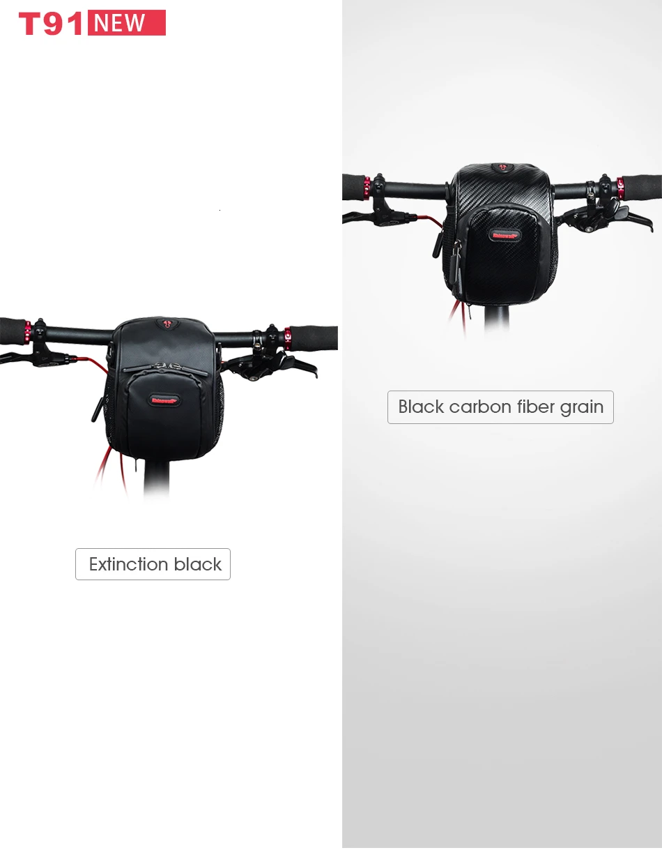 Cheap RHINOWALK Bicycle Handlebar Bag Electric Bike Front Rainproof Tube Pocket Shoulder Pack Multi Phone Holder with Rain Cover 11