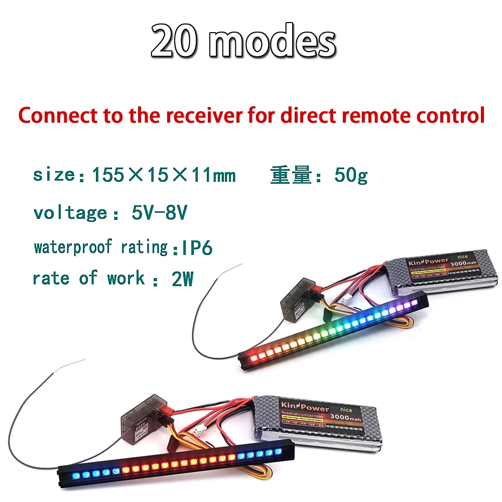 RC Light Bar With 36 LED Lights - Metal Roof Lamp For TRX4 Traxxas SCX10 Axial Crawler Cars