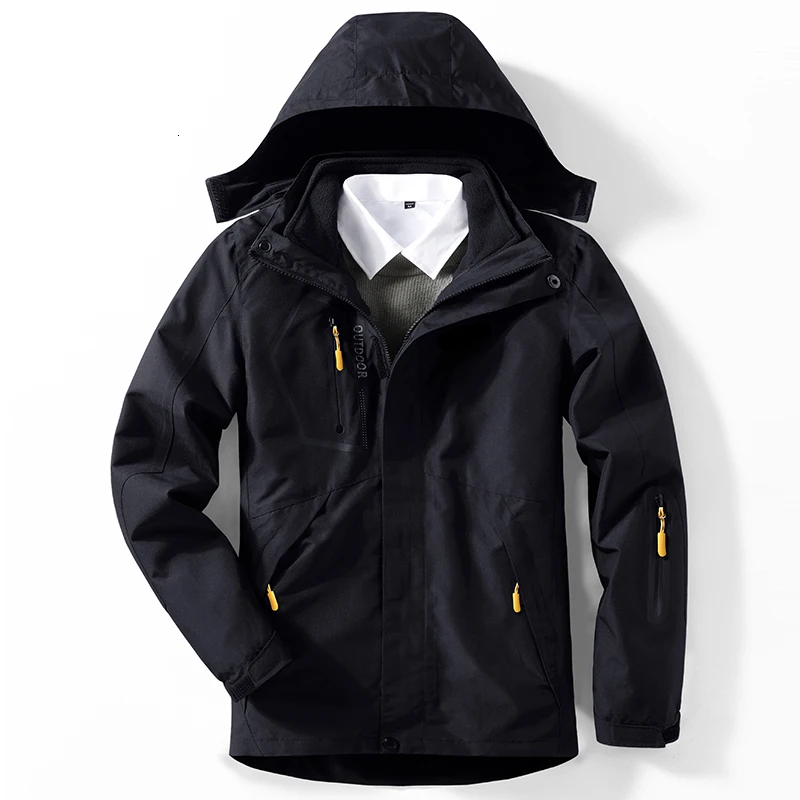 Refire gear, мужские уличные куртки, 2 шт., для походов, утолщенная, теплая ветровка, для катания на лыжах, альпинизма, Походов, Кемпинга, женское, Мужское пальто - Цвет: Women Black