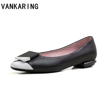 

new brand design womens pumps fashion genuine leather shoes 2020 square toe low thick heels pumps nude shoes ladies office shoes