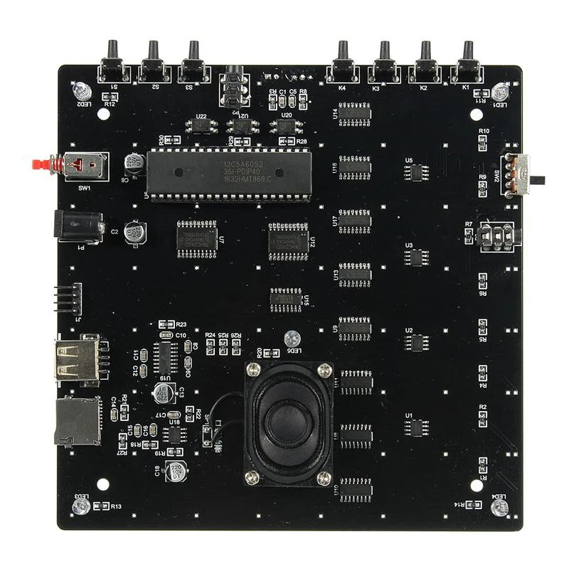  3D Square 8x8x8 LED Blue Light Square MP3 Music Spectrum PCB Board DIY Kit