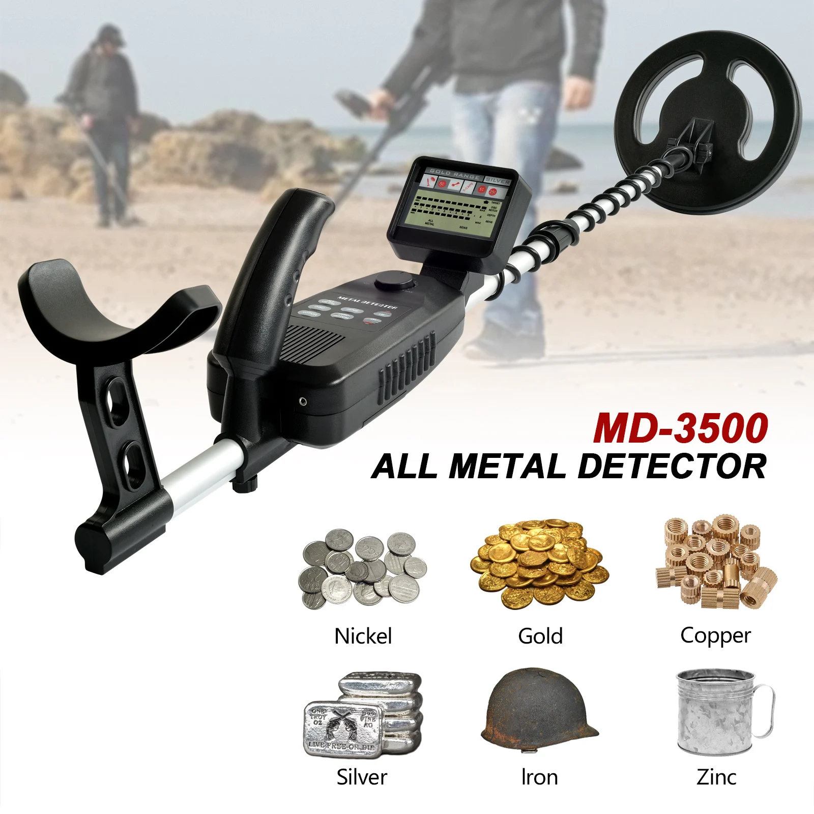 Ceny Podziemny wykrywacz metali MD 3500 MD3500 wykrywacz skarbów wykrywacz metali złoty srebrny wykrywacz Stud Finder Metaaldetector