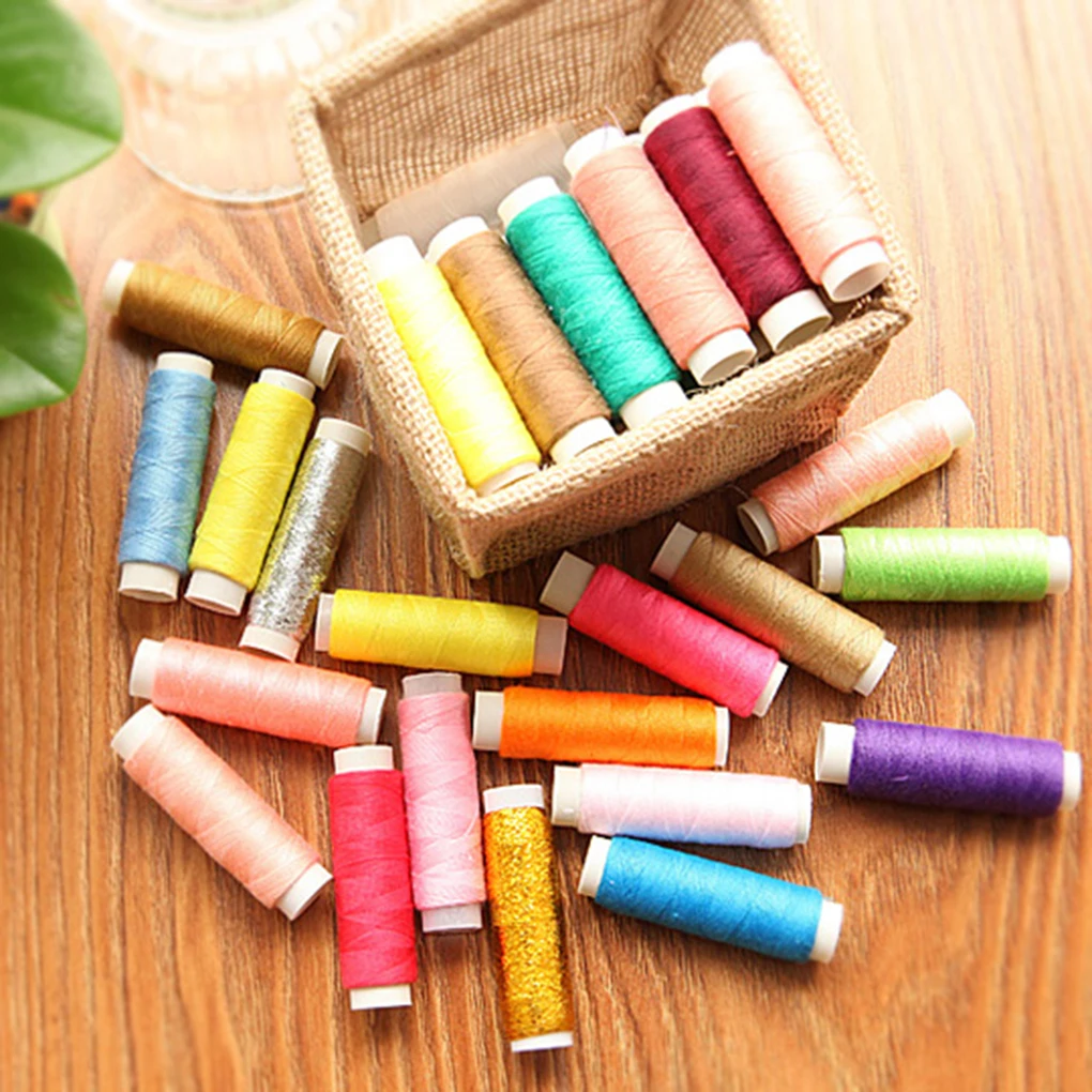 39pcs Durable Polyester Sewing Thread For Overlocking Machine Yards Spools Cones polyester sewing thread type manual line | Дом и сад