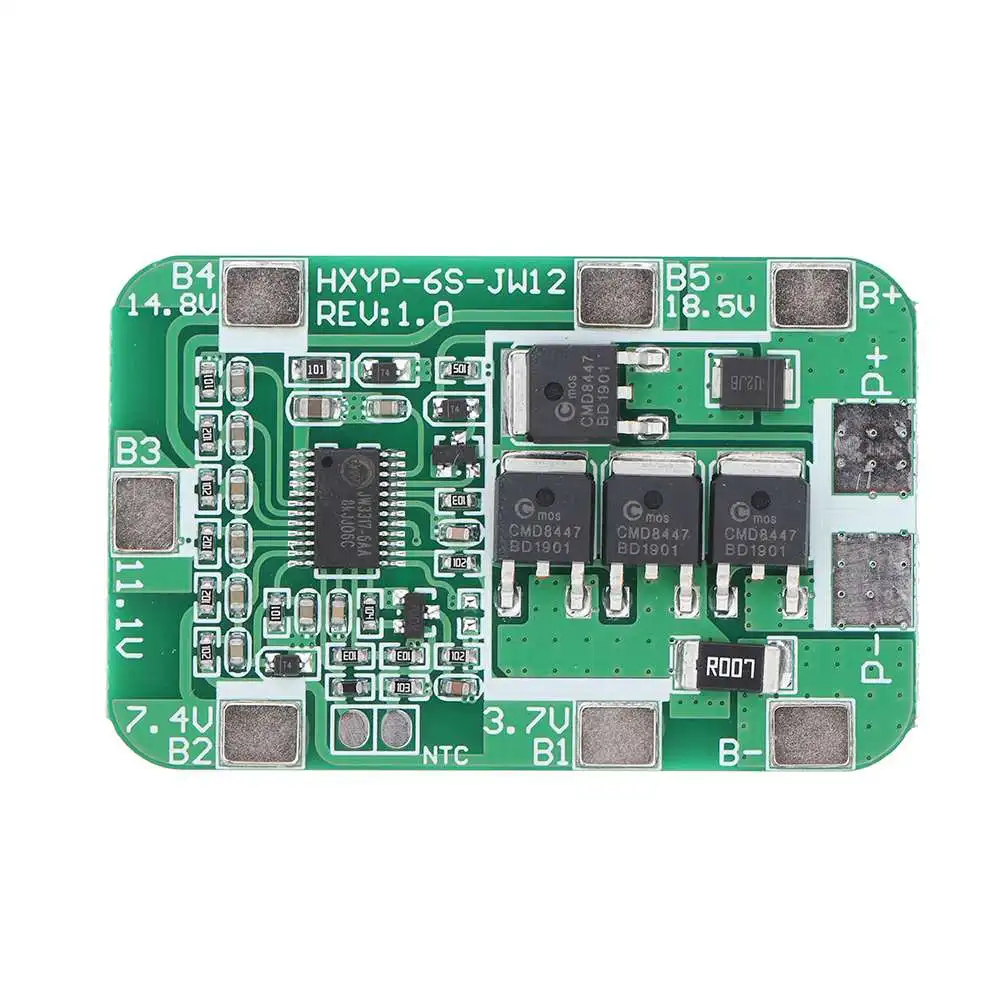 6S 14A 22.2V Lithium Li-ion 18650 Battery Packs BMS Protection PCB Board Circuit