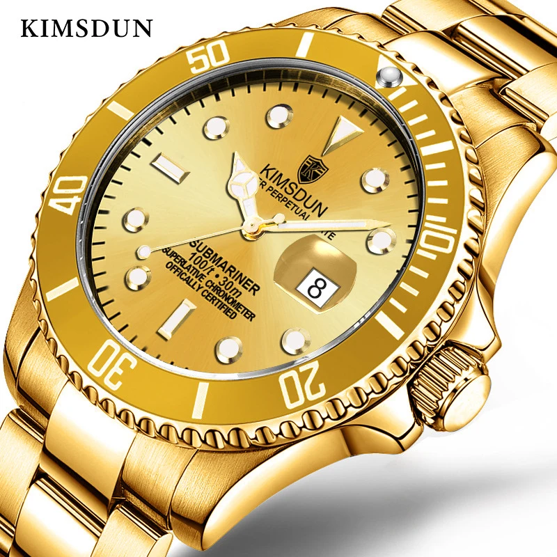 

Mens Watches Top Brand Luxury Quartz Watch Men Alloy Waterproof Fashion Gold Wristwatch Men High Quality Japanese Movement New