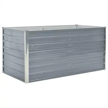 

【USA Warehouse】Raised Garden Bed 63"x31.5"x30.3" Galvanised Steel Gray