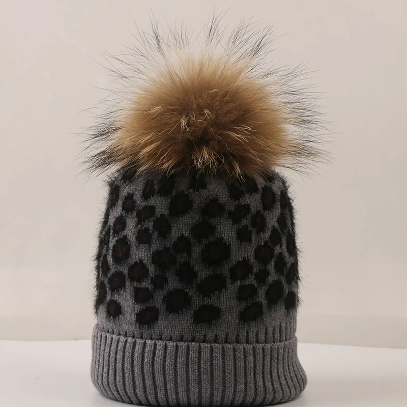 DANKEYISI зимние теплые вязаные шапки женские натуральный помпон из меха енота шапка Дамская Толстая зимняя для женщин шапка бини Женская