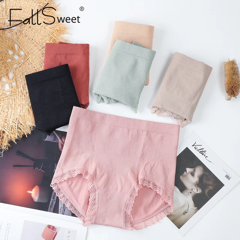 FallSweet 2Pcs/Lot! High Waist Cotton Panties Women Soft Plus Size