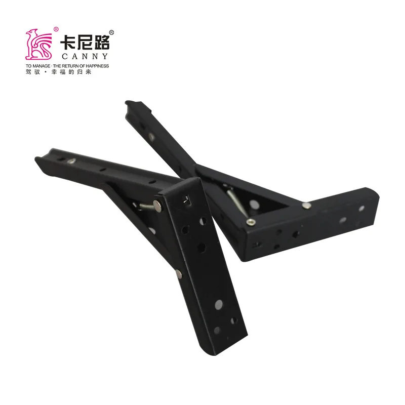 

Three Fold Spring Folding Bracket Black And White with Pattern Triangular Supporting Frame Partition Right Angle Shelf Bracket S