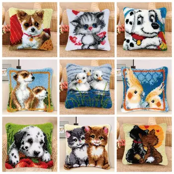 

37/43/50 cm Latch Hook Cushion Knooppakket Knoopkussen Latch Hook Pillow Cover Foamiran For Needlework Cross Stitch Embroidery