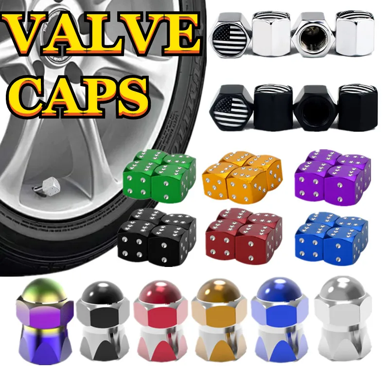 Car Tire Valve Stems Cap Knurling Style Tire Valve Cap Accessories