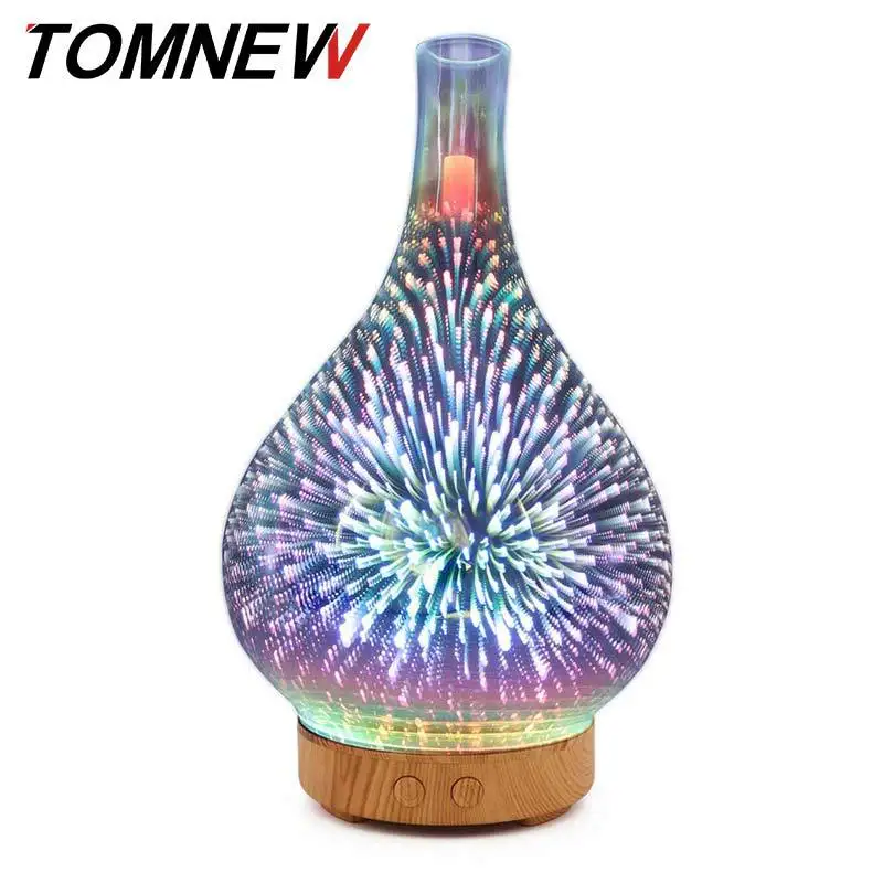 

Creative 3D Glass Fireworks Humidifier Colorful LED Ambient Light Aroma Humidifier