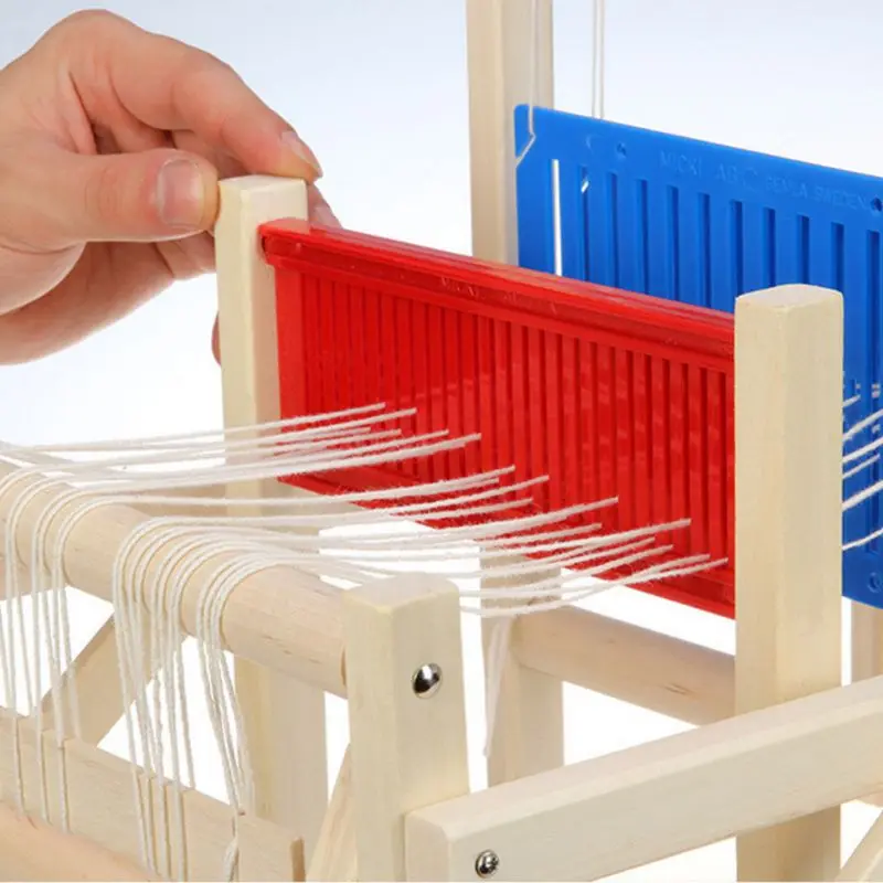 Kids Weaving Loom Kit Wooden Hand Knitting Machine for Beginners Children