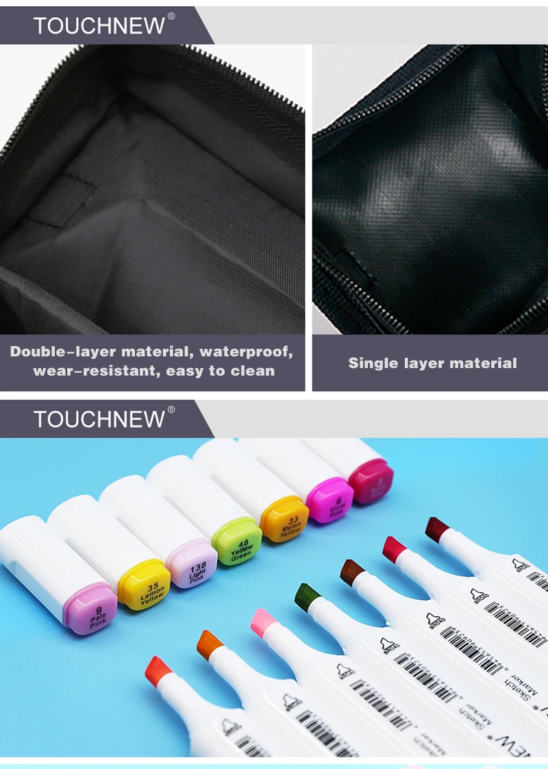 Marcadores de Arte Oleoso para Desenho de Manga Touchnew Esboço Macio Escova Caneta Conjunto Duplo Headed Baseado Marcador Álcool Animação Suprimentos 16 arte conjunto duplo headed baseado marcador álcool